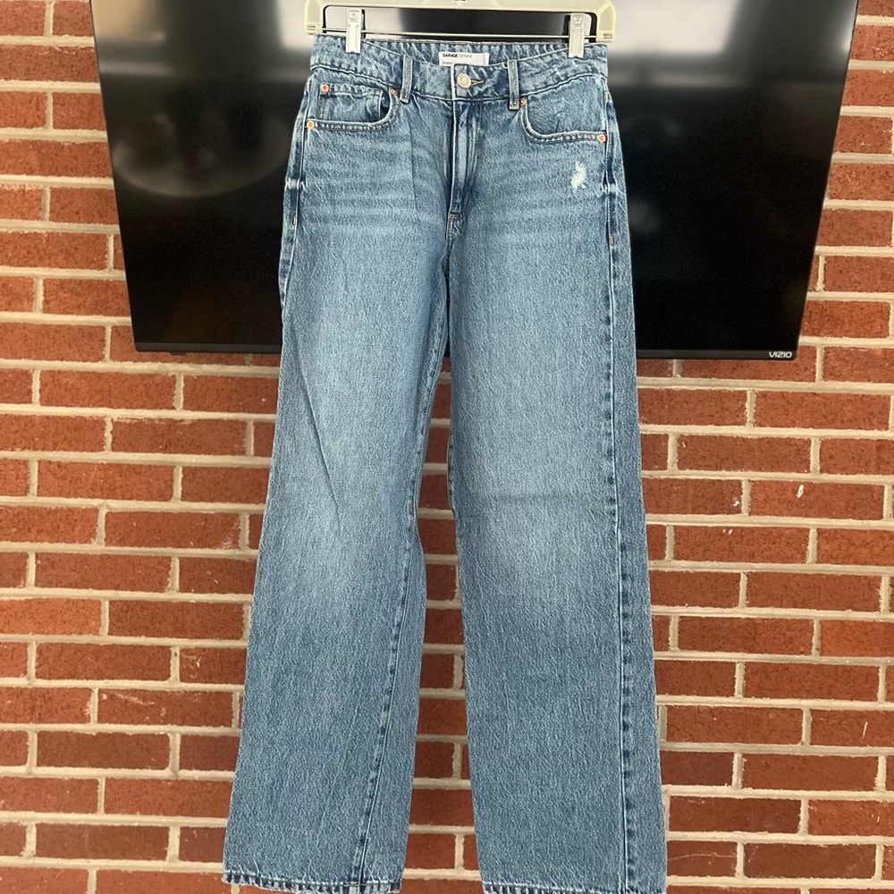 Classic GARAGE slouchy Wide Leg Women’s Jeans - Light Blue